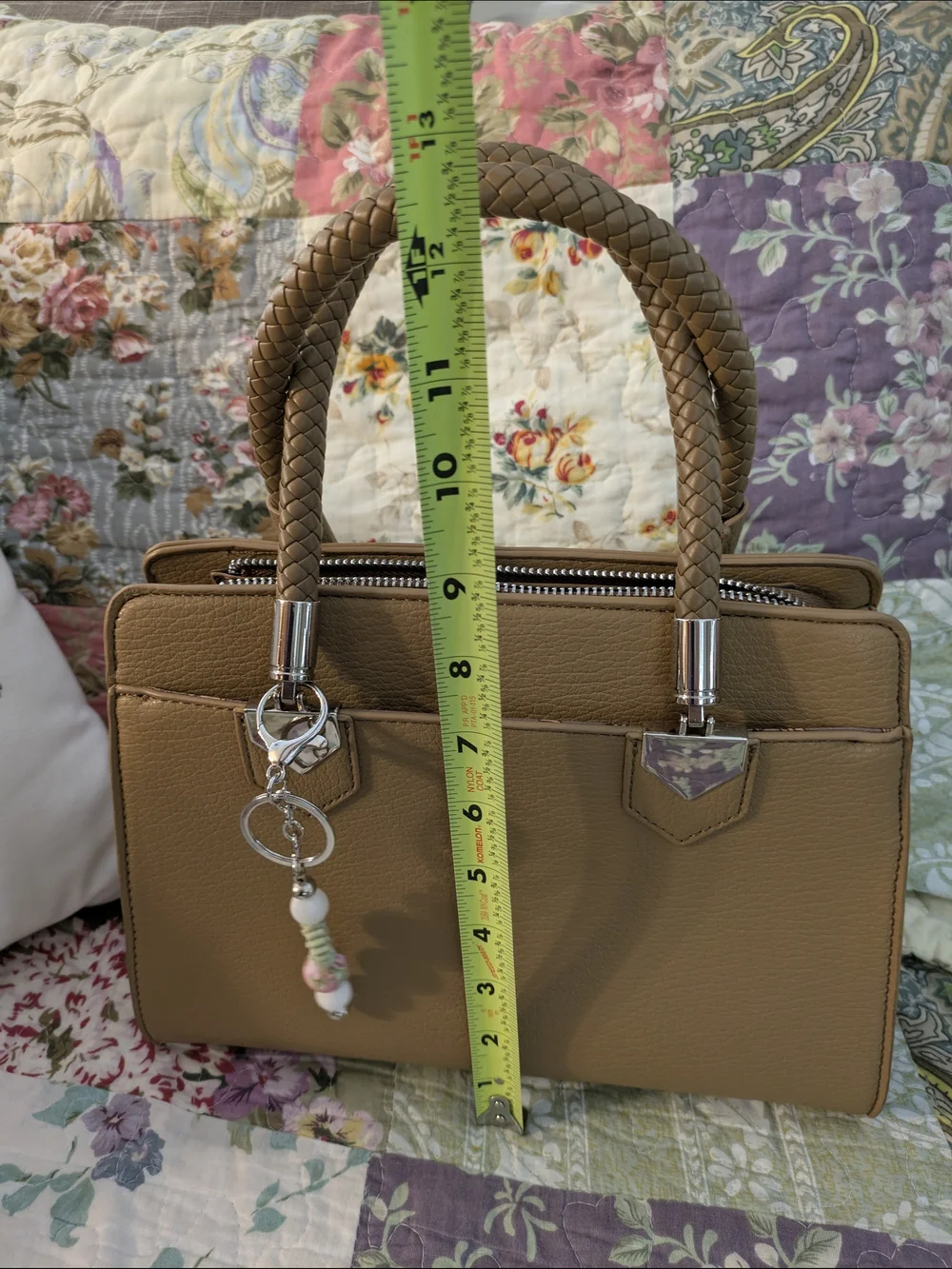 Classic Tan Women’s Handbag with Braided Handles